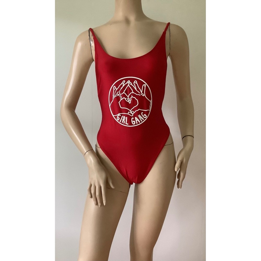 NEW PRIVATE PARTY “Girl Gang" Red One Piece Swimsuit (Size M/L)